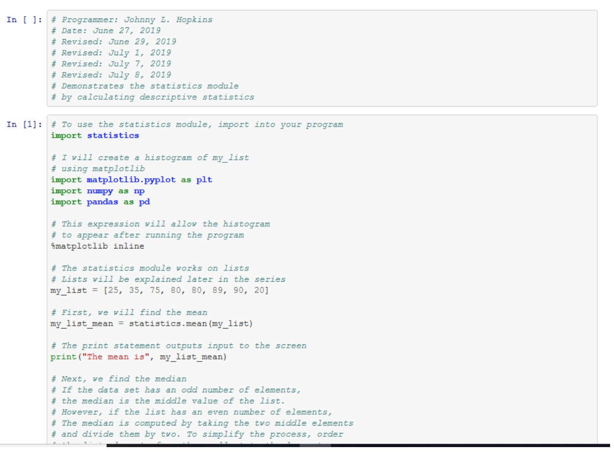 Introduction To Python: The Basics Via Descriptive Statistics And ...